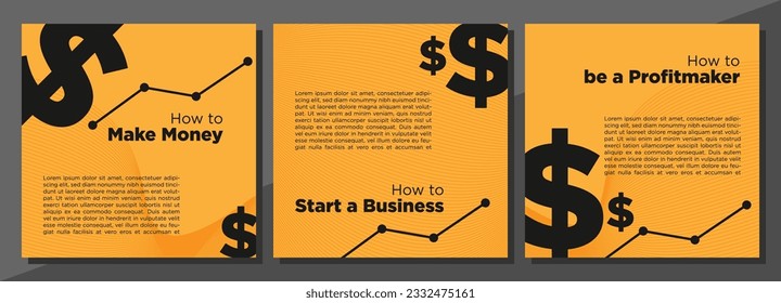 finance and business education square social media template with dummy text