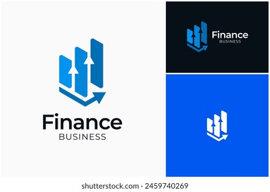 Finanzas Negocios Contabilidad Financiera Gráfico Gráfico Gráfico Diagrama de barras Vector Diseño de logotipos Ilustración