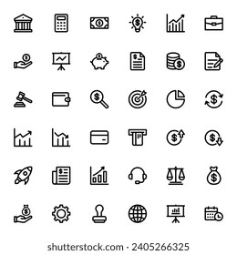 Finance and business icon collection vector illustration for web and mobile apps
