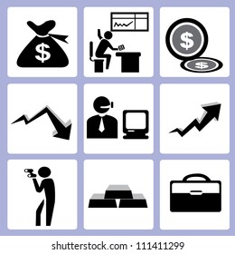 finance business icon, icon set