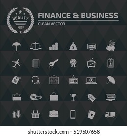 
Finance and business icon set, clean vector