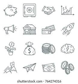 Finance and Business Line Icon Vector