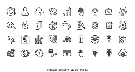 Finance and business line icons, icons pack. Vector illustration eps10