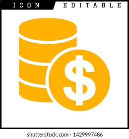 finance, business, money, dollar icon isolated sign symbol vector illustration - vector