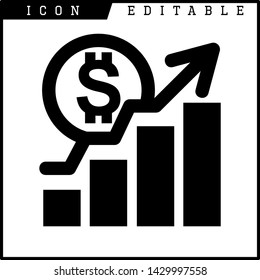 finance, business, money, dollar icon isolated sign symbol vector illustration - vector