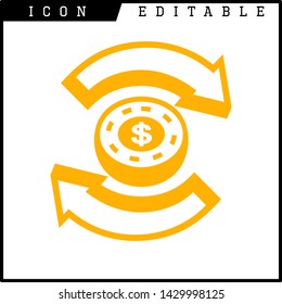 finance, business, money, dollar icon isolated sign symbol vector illustration - vector