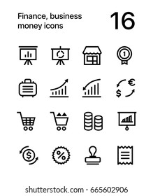 Finance, business, money icons for web and mobile design pack 4