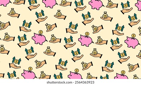 Finance and business pattern background. Finance and business illustration pattern. Finance and business background. Perfect for fabrics, print, textile, wallpaper, and decor. SSTKbackgrounds 