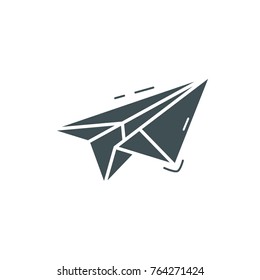 Finance Business SIlhouette Icon paper plane