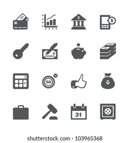 Finance and business simple minimalistic icon set