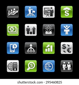 Finance and Business Strategies Glossy Buttons // Gelbox Series