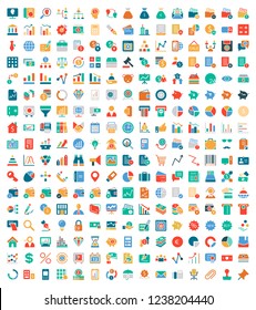 Finance Business Vector color solid Icon Set