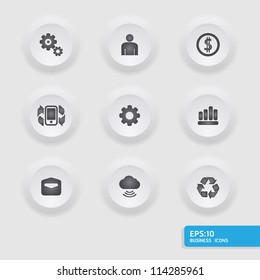 Finance and business  vector icon set in  button frame.  / can be used for infographics /graphic or website button layout vector