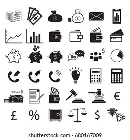 Finance and business vector icon set