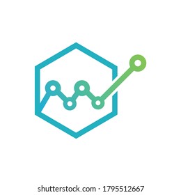 Finance business - vector logo template concept illustration. Abstract technology sign. Geometric structure symbol. Digital network data icon. Hexagon technology icon.