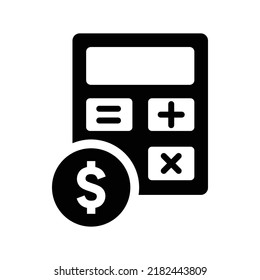 Finance, Calculation, Account Balance Icon. Black Vector Graphics.