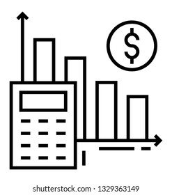 Finance calculation line icon 