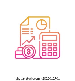 finance calculation vector gradient icon style illustration. EPS 10 File