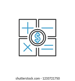 finance calculator 2 colored line icon. Simple colored element illustration. calculator icon outline symbol design from finance set