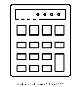 Finance calculator icon. Outline finance calculator vector icon for web design isolated on white background