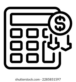 Finance calculator icon outline vector. Poor people. Child hungry