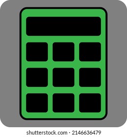 Calculadora de finanzas, ilustración, vector sobre fondo blanco.