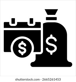 Finance Calendar Icon Element For Design