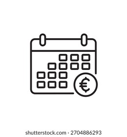 "Ícone do Calendário Financeiro - Plano de Lembrete de Pagamento"