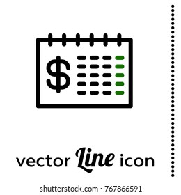 finance calendar vector icon