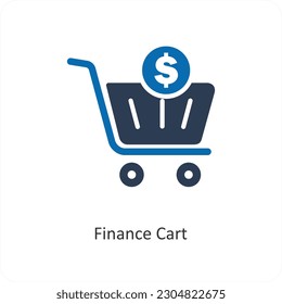 Finance Cart and trolley icon concept