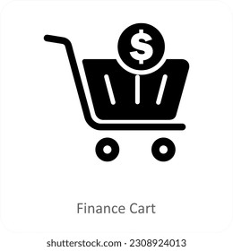 Finance Cart and trolley icon concept