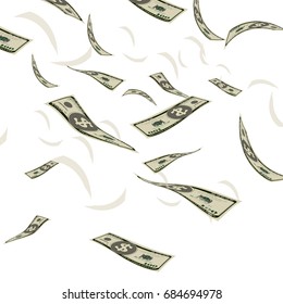 Finance cash dollar bill flow currency concept background vector design
