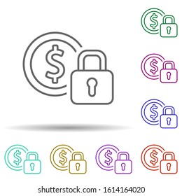 Finance, castle in multi color style icon. Simple thin line, outline vector of finance icons for ui and ux, website or mobile application