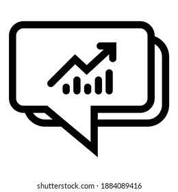 Finance Chart Arrow Analytic Social Flat Icon Isolated On White Background