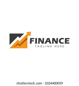 Finance Chart With Arrow Logo Icon Vector Template.