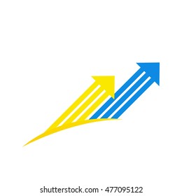 Finance chart bar logo template design vector
