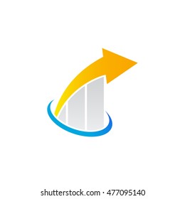 Finance chart bar logo template design vector