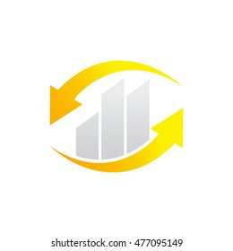 Finance chart bar logo template design vector
