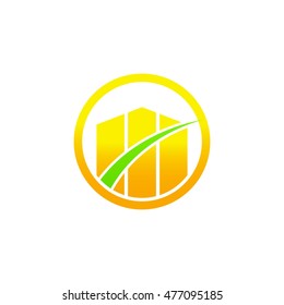 Finance chart bar logo template design vector