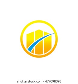 Finance chart bar logo template design vector