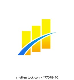 Finance chart bar logo template design vector