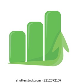 gráfico de finanzas en icono del glasmorfismo