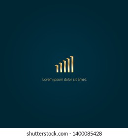 finance chart gold logo concept. Designed for your web site design, logo, app, UI. finance chart gold initial logo design. corporate identity logo. can be used for bussines company. 