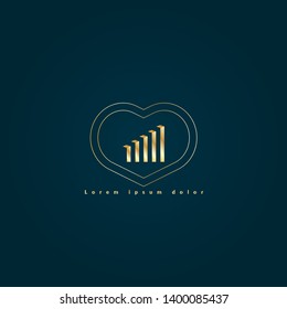 finance chart gold logo concept. Designed for your web site design, logo, app, UI. finance chart gold initial logo design. corporate identity logo. can be used for bussines company. 