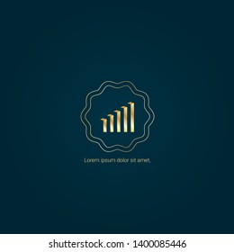 finance chart gold logo concept. Designed for your web site design, logo, app, UI. finance chart gold initial logo design. corporate identity logo. can be used for bussines company. 