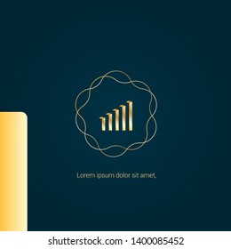 finance chart gold logo concept. Designed for your web site design, logo, app, UI. finance chart gold initial logo design. corporate identity logo. can be used for bussines company. 