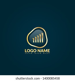 finance chart gold logo concept. Designed for your web site design, logo, app, UI. finance chart gold initial logo design. corporate identity logo. can be used for bussines company. 