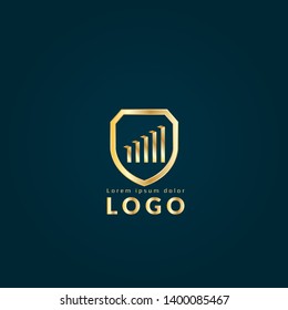 finance chart gold logo concept. Designed for your web site design, logo, app, UI. finance chart gold initial logo design. corporate identity logo. can be used for bussines company. 