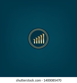 finance chart gold logo concept. Designed for your web site design, logo, app, UI. finance chart gold initial logo design. corporate identity logo. can be used for bussines company. 