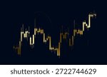 Finance chart illustrating stock index movement, price action, and trade strategy. and Financial chart with gold stock price movement and graph lines for trade analysis and profit